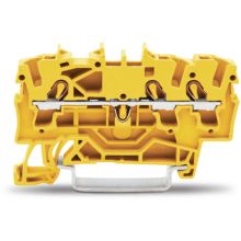 WAGO 2002-1306 TOPJOB®S feedthrough terminal block; rail mount; 3-conductor; 5.2 mm wide; yellow
