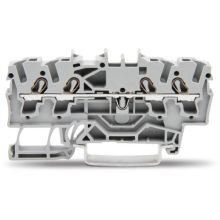 WAGO 2002-1401 TOPJOB®S feedthrough terminal block; rail mount; 4-conductor; 5.2 mm wide; gray
