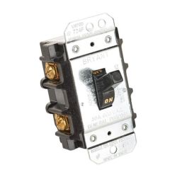 BRYANT 30002D Switch and Lighting Control, Industrial Grade, Toggle Switch, Motor Disconnect, Double Pole, 30A 600V AC, Back and Side Wired, Black