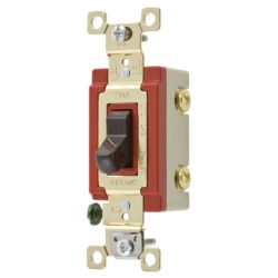 BRYANT 4902 Switch and Lighting Controls, Industrial Grade, Toggle Switch, General Purpose AC, Double Pole, 20A 120/277V AC, Back and Side Wired, Brown