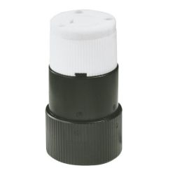 BRYANT 7314 Locking Device, Industrial, Female Connectors Body, 20A 250V, 2-Pole 3-Wire Grounding, Non-NEMA, Screw Terminal, Black and White