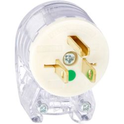BRYANT 8295T NEMA 5-15 15A 125V angle plug hospital grade transparent Nylon/Polycarbonate