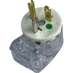 BRYANT 8395T NEMA 5-20 20A 125V angle plug hospital grade transparent Nylon
