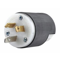 BRYANT 9151N Straight Blade Device, Male Plugs, Heavy Duty, Industrial/Commercial Grade, Straight, 3-Pole 3-Wire Non-Grounding, 20A 125/250V, 10-20P, Single Pack