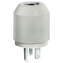 BRYANT 9650NP Straight Blade Devices, Male Plug, Heavy Duty, Industrial/Commercial Grade, Straight, 50A 250V, 2-Pole 3-Wire Grounding, 6-50P, Gray, Single Pack
