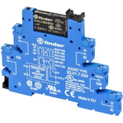 finder 38.51.7.024.0050 Electromechanical Relays with Screw Terminal One-Pole 6A Sensitive 24VDC AgNi SPDT Interface Module 38 SERIES