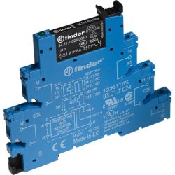 finder 38.51.7.024.4050 Electromechanical Relays with Screw Terminal 1-Pole 6A Sensitive 24VDC AgSnO2 SPDT Interface Module 38 SERIES
