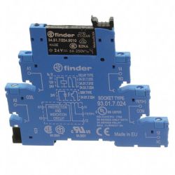 finder 38.51.7.024.5050 Electromechanical Relays with Screw Terminal One-Pole 6A Sensitive 24VDC AgNi Au SPDT Interface Module 38 SERIES