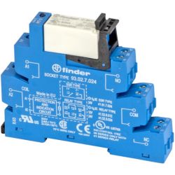 finder 38.52.7.024.0050 Electromechanical Relays with Screw Terminal Two-Pole 8A Sensitive 24VDC AgNi DPDT Interface Module 38 SERIES