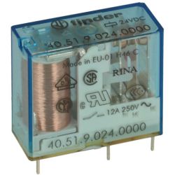 finder 40.51.9.024.0000 PCB/Plug-in 5mm Pinning One-Pole 24VDC SPDT Pin Length 5.3mm Miniature Relays 40 SERIES