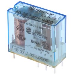 finder 40.52.7.024.0000 PCB/Plug-in 5mm Pinning 2-Pole 24VDC Sensitive DC 0.5W DPDT Pin Length 5.3mm Miniature Relay 40 SERIES