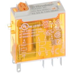 finder 46.52.8.120.0040 2-Pole 8A 120VAC AgNi DPDT Lockable Test Button Mechanical Indicator Miniature Industrial Relay 46 SERIES