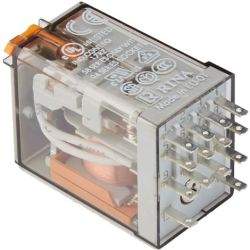 finder 55.34.8.024.0030 Plug-in Four-Pole 7A 24VAC AgNi 4PDT LED General Purpose Relay 55 SERIES