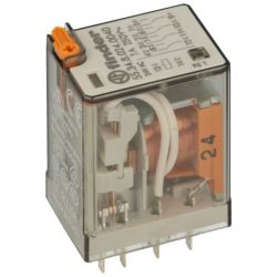 finder 55.34.8.024.0040 Plug-in Four-Pole 7A 24VAC AgNi 4PDT Lockable Test Button Mechanical Indicator General Purpose Relay 55 SERIES