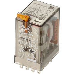 finder 55.34.8.120.0040 Plug-in Four-Pole 7A 120VAC AgNi 4PDT Lockable Test Button Mechanical Indicator General Purpose Relay 55 SERIES