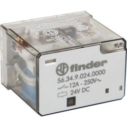 finder 56.34.9.024.0000 Plug-in Four-Pole 12A 24VDC AgNi 4PDT Miniature Power Relay 56 SERIES