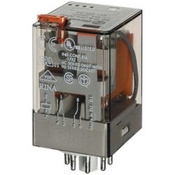 finder 60.12.8.024.0040 8-Pin Plug-in Two-Pole 24VAC 10A DPDT Lockable Test Button Mechanical Indicator General Purpose Relay 60 Series
