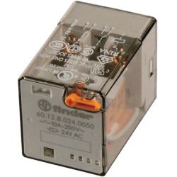 finder 60.12.8.024.0050 8-Pin Plug-in Two-Pole 24VAC 10A DPDT Lockable Test Button LED General Purpose Relay 60 Series
