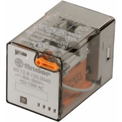 finder 60.12.8.120.0040 8-Pin Plug-in Two-Pole 120VAC 10A DPDT Lockable Test Button Mechanical Indicator General Purpose Relay 60 Series