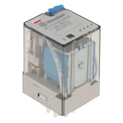 finder 60.12.9.024.0040 8-Pin Plug-in Two-Pole 24VDC 10A DPDT Lockable Test Button Mechanical Indicator General Purpose Relay 60 Series