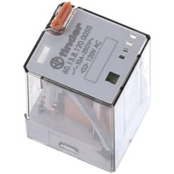 finder 60.13.8.120.0050 11-Pin Plug-in Three-Pole 120VAC 10A 3PDT Lockable Test Button LED General Purpose Relay 60 Series