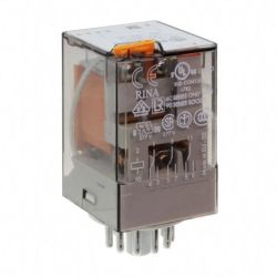 finder 60.13.8.240.0040 11-Pin Plug-in Three-Pole 240VAC 10A 3PDT Lockable Test Button Mechanical Indicator General Purpose Relay 60 Series