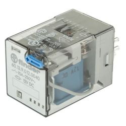 finder 60.13.9.012.0040 11-Pin Plug-in Three-Pole 12VDC 10A 3PDT Lockable Test Button Mechanical Indicator General Purpose Relay 60 Series