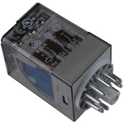 finder 60.13.9.024.0060 11-Pin Plug-in Three-Pole 24VDC 10A 3PDT Lockable Test Button LED Diode General Purpose Relay 60 Series