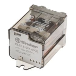 finder 62.82.8.024.0000 Faston 250 (6.3 x 0.8 mm) with Rear Flange Mount Two-Pole 24VAC AgCdO DPDT Power Relay 16A 62 SERIES