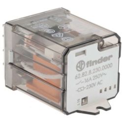 finder 62.82.8.240.0000 Faston 250 (6.3 x 0.8 mm) with Rear Flange Mount Two-Pole 240VAC AgCdO DPDT Power Relay 16A 62 SERIES