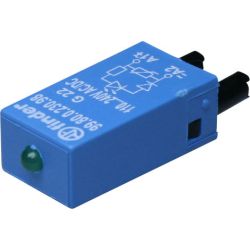 finder 99.80.0.230.98 Green LED Indicator and Varistor Module 110VAC-240VAC 110VDC-240VDC 99 Series