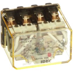 IDEC RH4B-ULDC24V Relay Plug-In 4PDT 4-Poles 10A 24VDC LED Blade Terminal