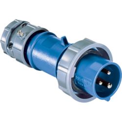 MENNEKES ME420P9W 20A 3-Phase 250VAC 3-Poles 4-Wires Blue 60309 Pin and Sleeve Watertight Plug Connectors