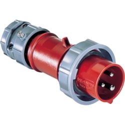 MENNEKES ME520P7W 20A 3-Phase Y 277/480VAC 4-Poles 5-Wires Red 60309 Pin and Sleeve Watertight Plug Connectors