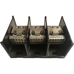 Mersen 69163 Ferraz Shawmut Large PDB Power Distribution Blocks G222002 600V AC 600V DC 3-Pole 350A AL Aluminum Box to Box