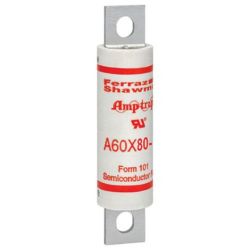 Mersen A60X80-4 Ferraz Shawmut Amp-Trap Form 101 Semiconductor Fuse 600VAC 80A Blades Bolt-in