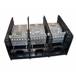 Mersen MPDB69083 Ferraz Shawmut 69083 Large PDB Power Distribution Block 1000VAC 1000VDC 3-Pole 310A AL Aluminum 380A CU Copper Box to Box