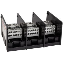 Mersen MPDB69143 Ferraz Shawmut 69143 Large PDB Power Distribution Block 1000VAC 1000VDC 3-Pole 500A AL Aluminum 620A CU Copper Box to Box