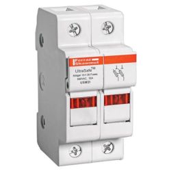 Mersen USM2I Ferraz Shawmut UltraSafe Modular Midget Fuse Holder 600VAC 600VDC 30A Two-Pole with Indicator