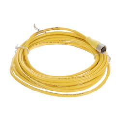 Molex 120065-0139 Micro-Change (M12) Single-Ended Cordsets, 3 Poles, Female (Straight) to Pigtail, 22 AWG, Yellow PVC Cable, 5.0m (16.40') Length