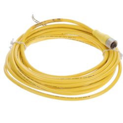 Molex 120065-0277 Micro-Change (M12) Single-Ended Cables, 4 Poles, Female (Straight) to Pigtail, 22 AWG, Yellow PVC Cable, 10.0m (32.81') Length Brad Harrison 804000A09M100