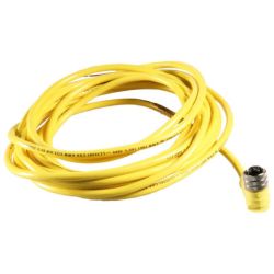 Molex 120065-1558 Micro-Change (M12) Single-Ended Cordsets, 4 Poles, Female (90°) to Pigtail, 22 AWG, Yellow PVC Cable, 5.0m (16.40') Length