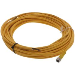 Molex 120086-0111 Nano-Change (M8) Single-Ended Cordsets, 3 Poles, Female (Straight) to Pigtail, 24 AWG, Yellow PVC Cable, 10.0m (32.81') Length