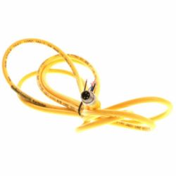Molex 120086-0183 Nano-Change (M8) Single-Ended Cordsets, 4 Poles, Male (Straight) to Pigtail, 24 AWG, Yellow PVC Cable, 2.0m (6.56') Length