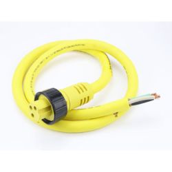 Molex 130000-0045 Quick-Change Single-Ended Cordsets, 3 Poles, Female (Straight) to Pigtail, 12 AWG, Yellow CPE Cable, 0.91m (3.0') Length
