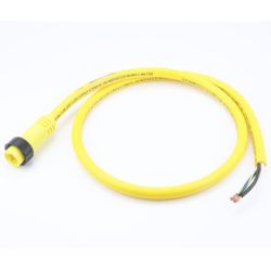 Molex 130006-0534 Mini-Change A-Size Single-Ended Cordsets, 3 Poles, Male (Straight) to Pigtail, 16 AWG, Yellow PVC Cable, 1.83m (6.0') Length