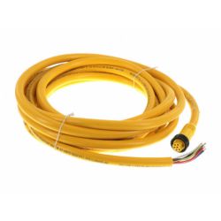 Molex 130006-1600 Mini-Change A-Size Single-Ended Cordsets, 6 Poles, Female (Straight) to Pigtail, 16 AWG, Yellow PVC Cable, 6.10m (20.0') Length
