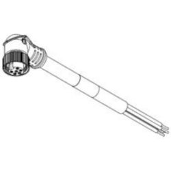 Molex 130006-1653 Mini-Change A-Size Single-Ended Cordsets, 6 Poles, Female (90°) to Pigtail, 16 AWG, PVC Cable, 1.83m (6.0') Length