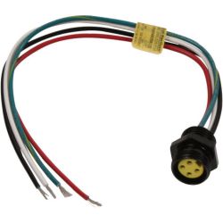 Molex 130013-0314 Mini-Change A-Size Receptacles, 4 Poles, 1/2" - 14 NPT Threads, Female (Straight) to 16 AWG Leads, 0.305m (1.0') Length