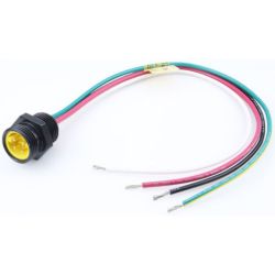 Molex 1300130353 Mini-Change A-Size Receptacles, 4 Poles, 1/2" - 14 NPT Threads, Male (Straight) to 16 AWG Leads, 0.305m (1.0') Length